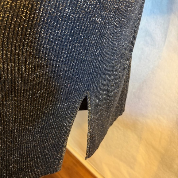 Rafaella Longline Women's Black & Gold Metallic Silk blend Cardigan Sz-L. DD12 - Picture 4 of 12